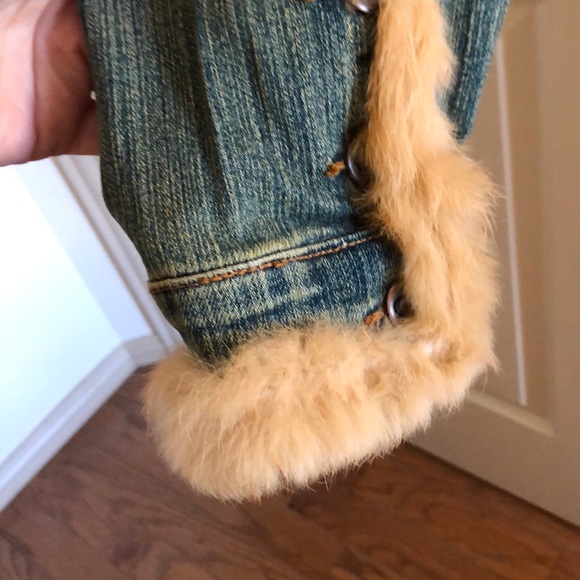Gorgeous!  Fur trimmed jean jacket - Picture 7 of 8